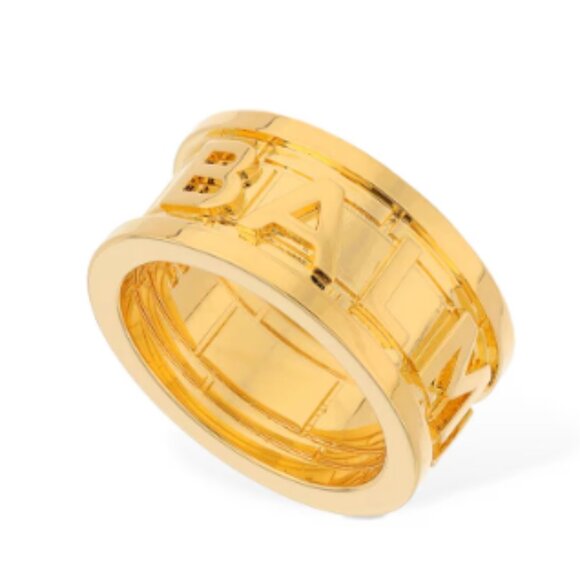 Balmain Gold Tubular Chain Ring - Picture 2 of 3